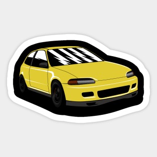 Yellow Civic EG6 Sticker